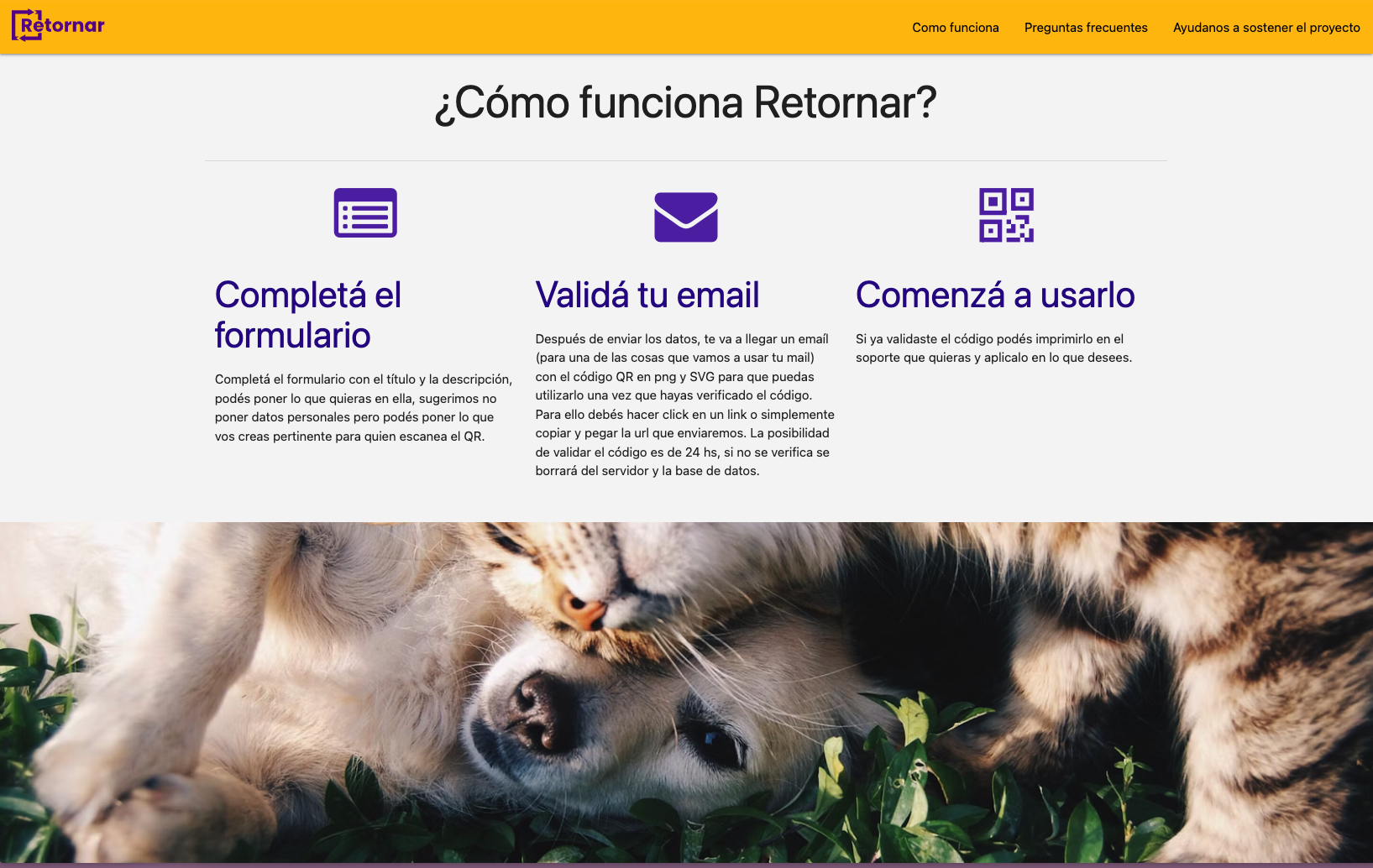 Sección cómo funciona Retorn.ar